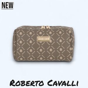 New NWT Unisex Roberto Cavalli Monogram Toiletry Cosmetic Travel Bag